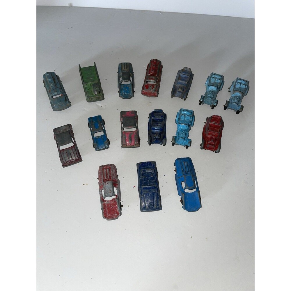 Vintage Tootsietoy Lot 16 Cars Trucks Dump Shuttle Monza Roadster Mercedes Fiat